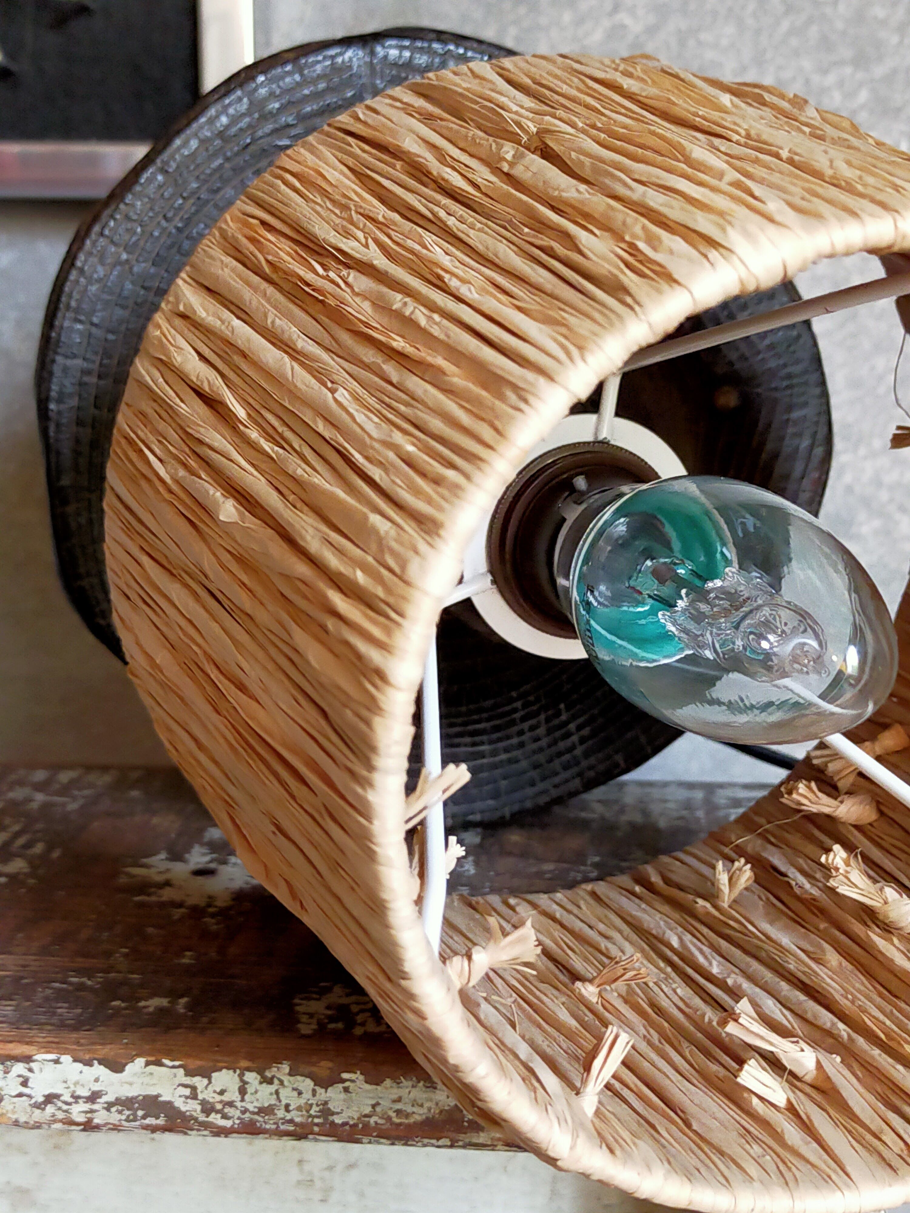 Brutalist free-form lamp in solid wood 60s