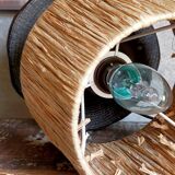 Brutalist free-form lamp in solid wood 60s