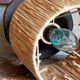 Brutalist free-form lamp in solid wood 60s