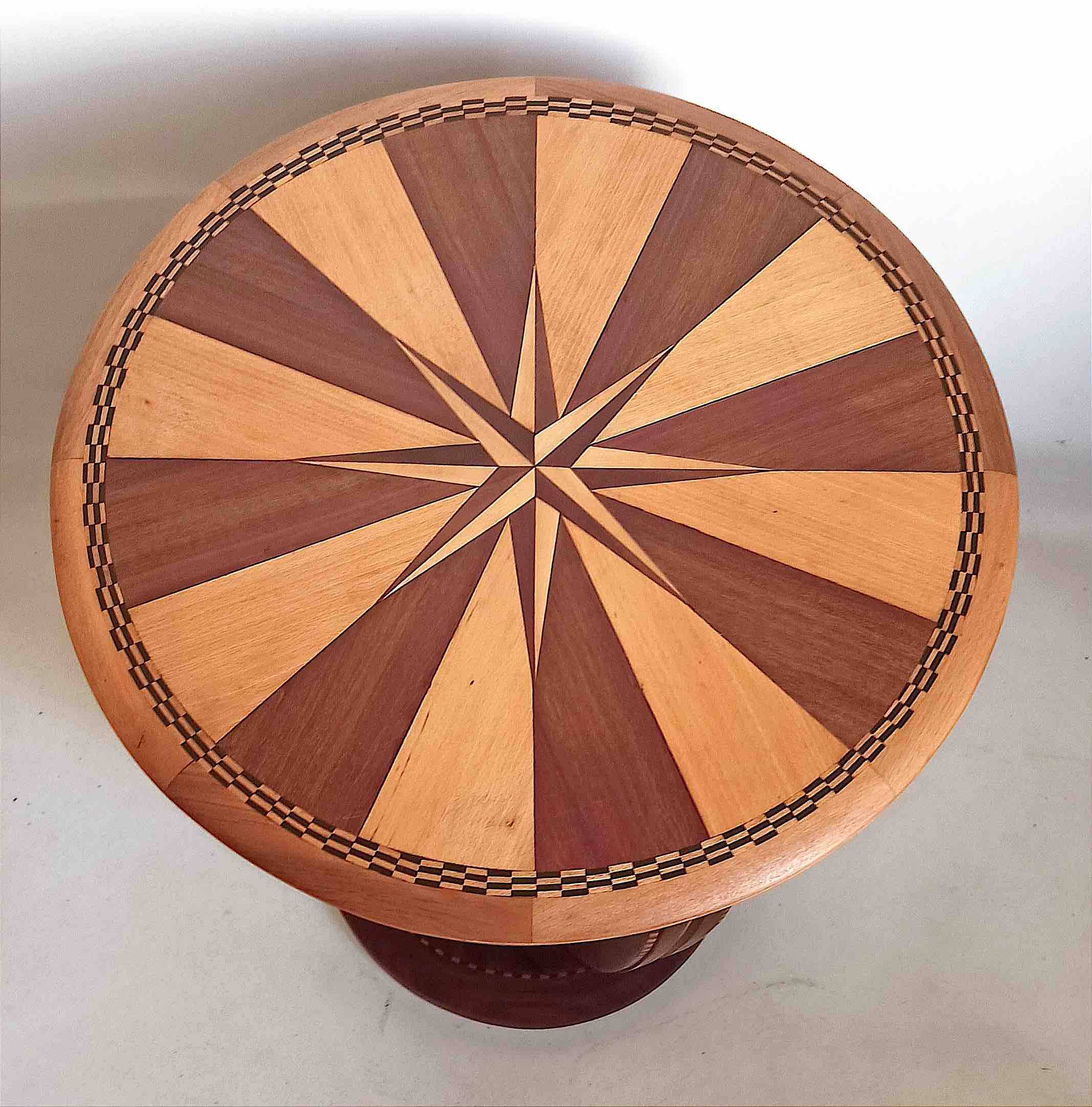 Art Deco 2-tiered pedestal table in purple rosewood, diameter 58.5 cm