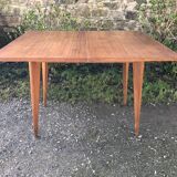 Vintage extendable wallet table in teak and beech.