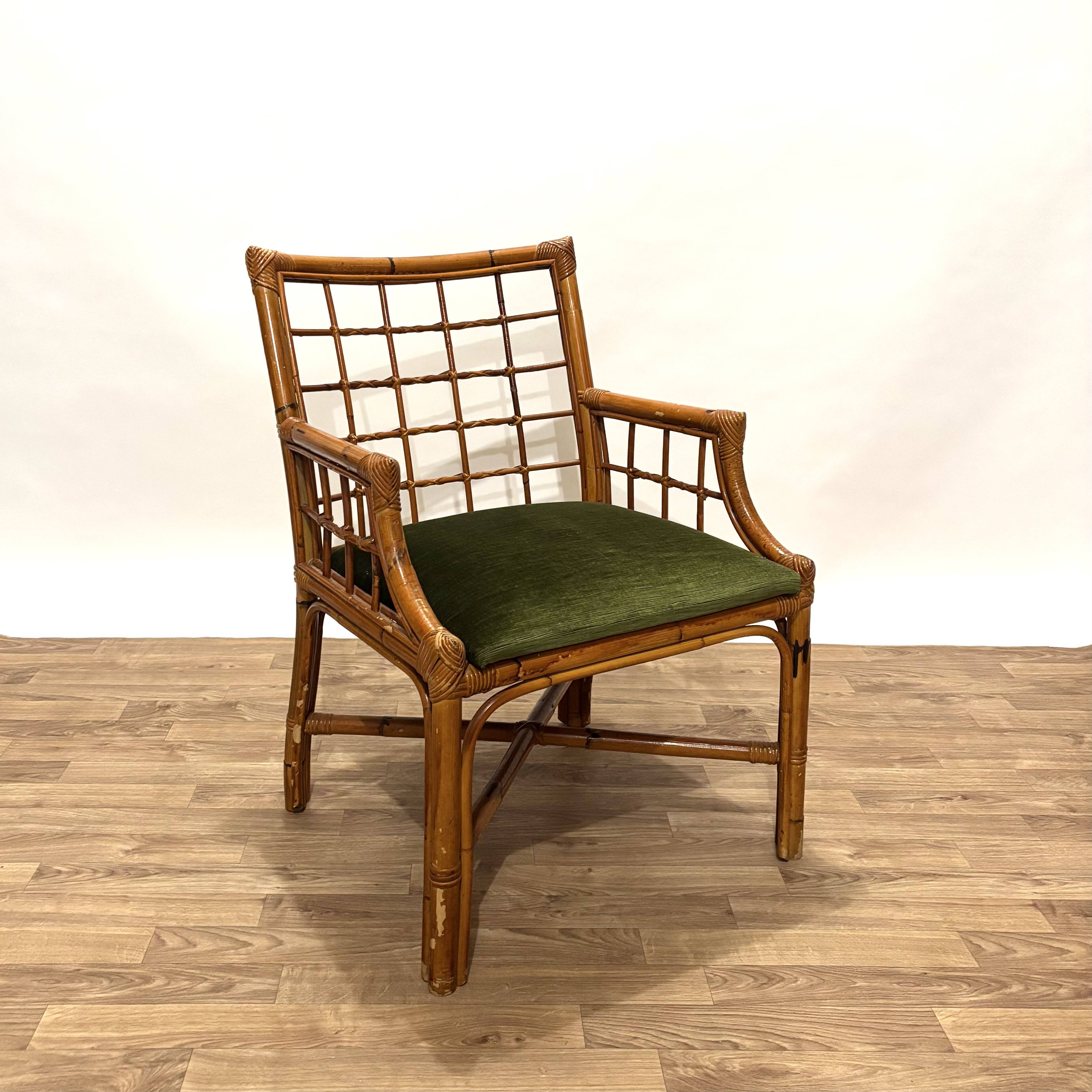 Set of 4 varnished wicker chairs by Roche Bobois from the 1970s.