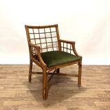 Set of 4 varnished wicker chairs by Roche Bobois from the 1970s.
