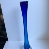 Soliflore vase in royal blue glass 70s