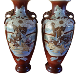 Pairs of satsuma baluster vases signed 19th Meiji period 1868-1912