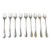 Set of 9 silver-plated oyster forks from Christofle - Vieux Paris