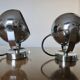Pair of chrome "eye ball" wall lights 1970