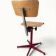 Adjustable swivel workshop chair, plywood, star base, burgundy.