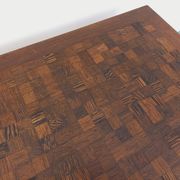 Vintage rectangular coffee table by Dieter Wackerlin in wood mosaic.