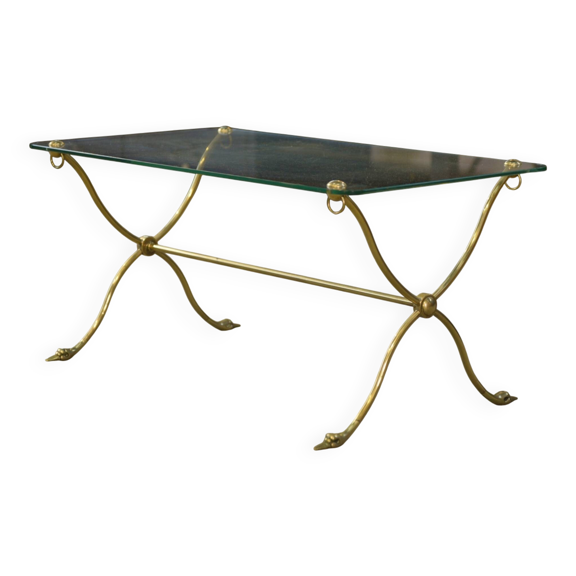 Table basse néo-classique attribuée à la Maison Jansen piétement col de cygne 1940’s