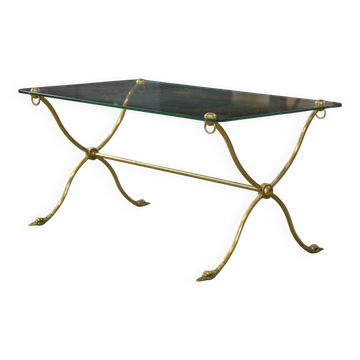 Table basse néo-classique attribuée à la Maison Jansen piétement col de cygne 1940’s