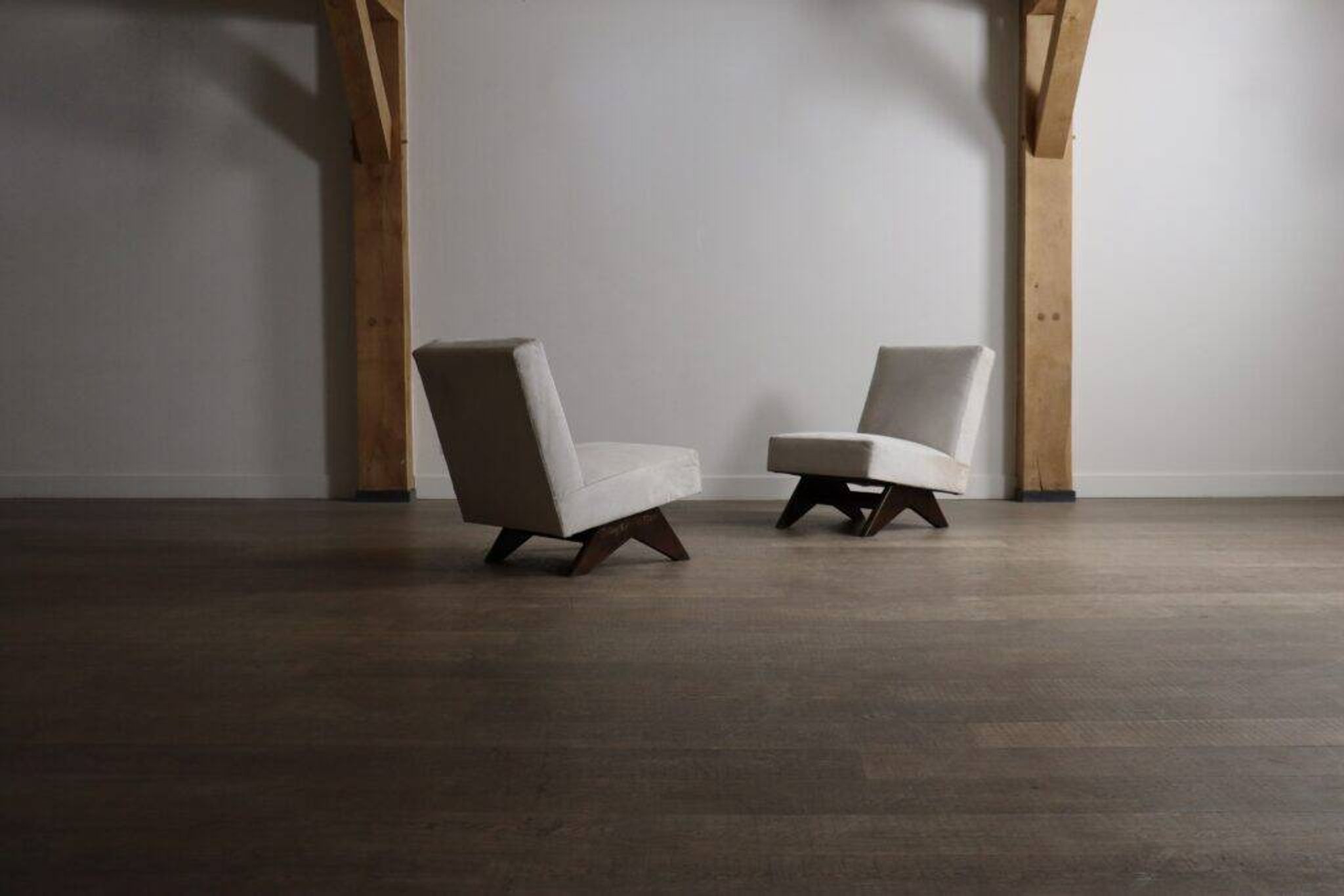 Pair of Pierre Jeanneret 'Fireside' chairs, model No. PJ-SI-36-A
