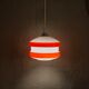 Suspension opaline orange et blanche verre années 60
