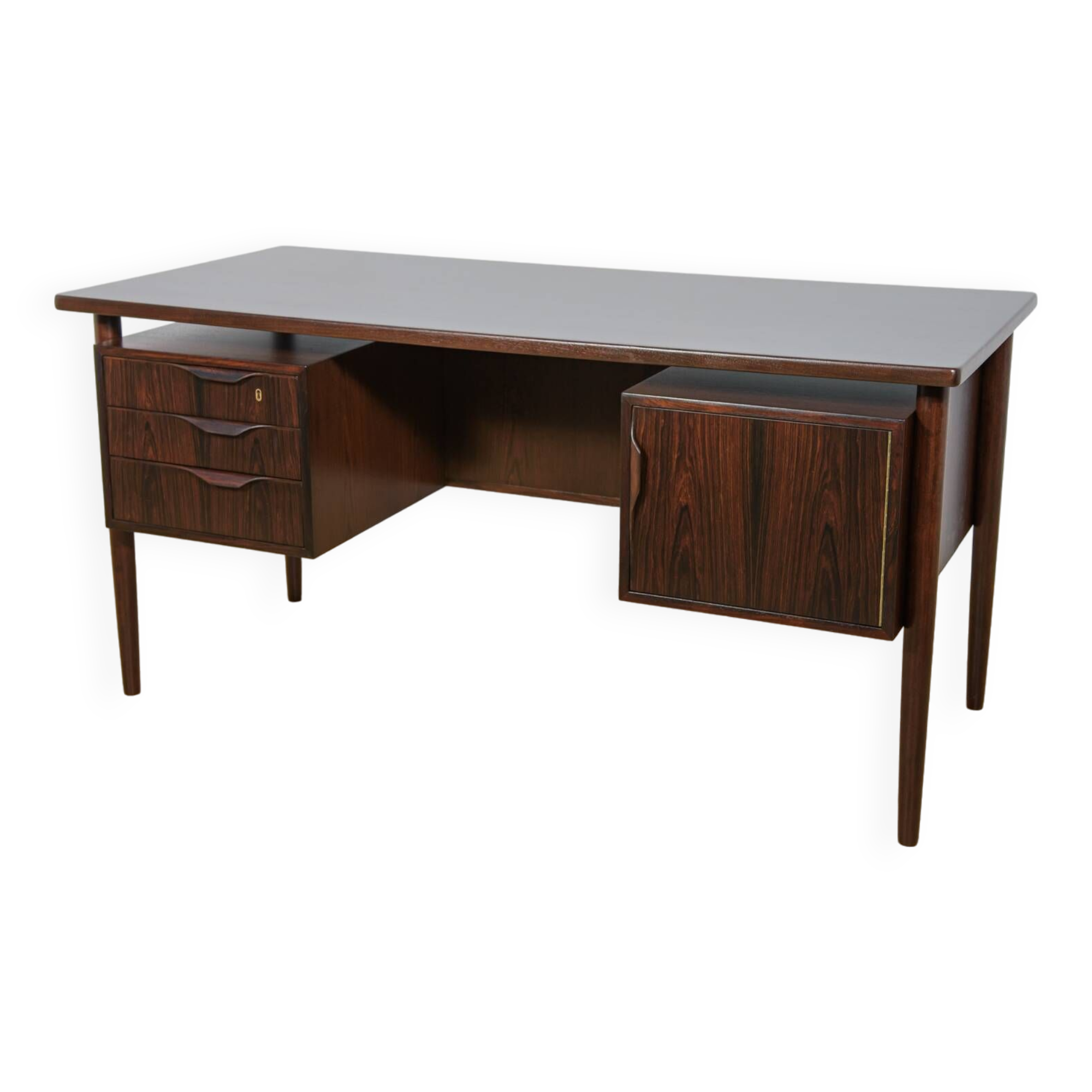 Mid-Century Freestanding Rosewood Desk, Denmark, 1960s