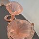 Pair of vintage Italian vases "Lilly" — pale pink frosted glass