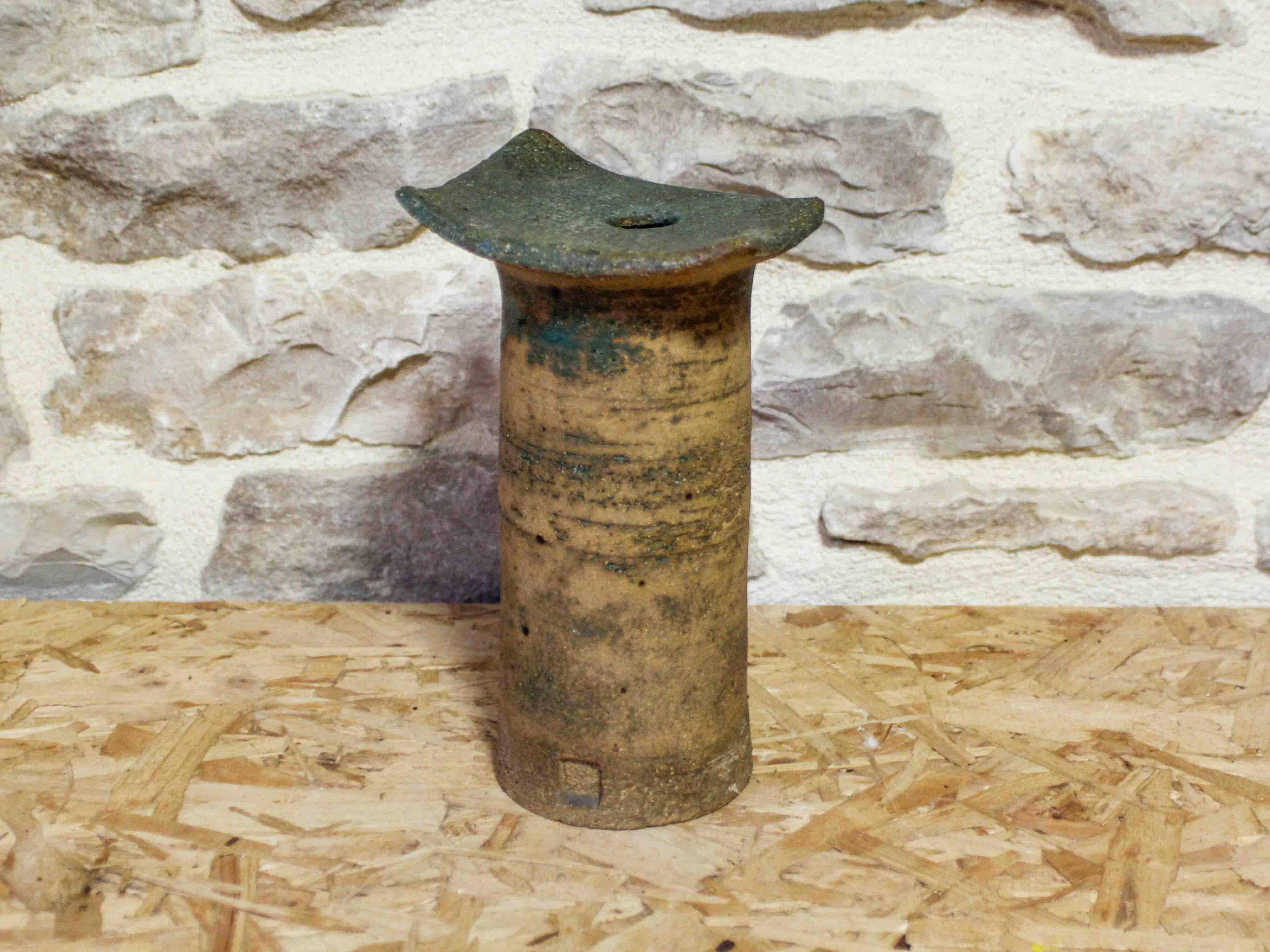 Single-flower vase in ceramic by Claude and Jean Bersoux