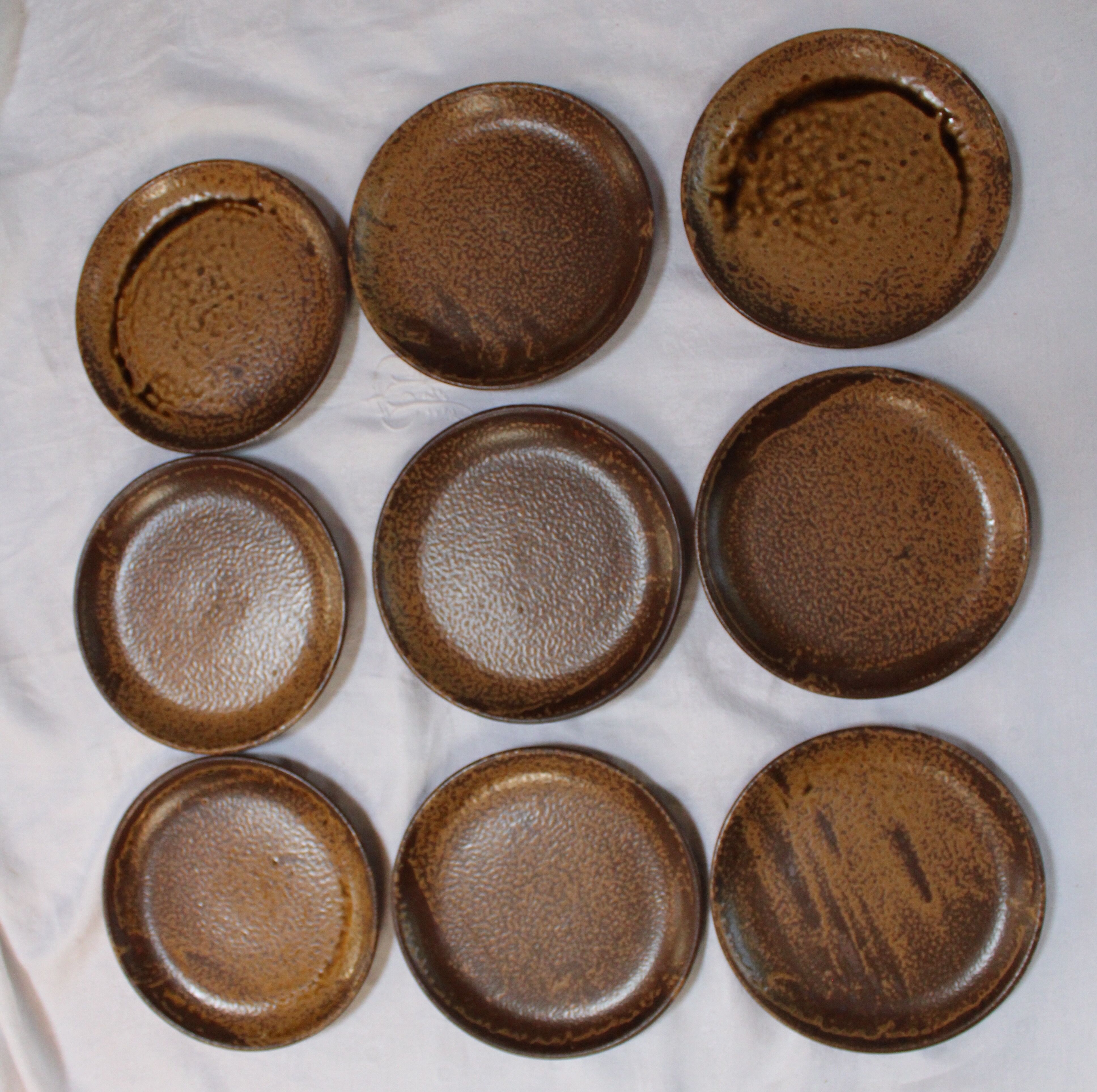 Set of 9 sandstone plates