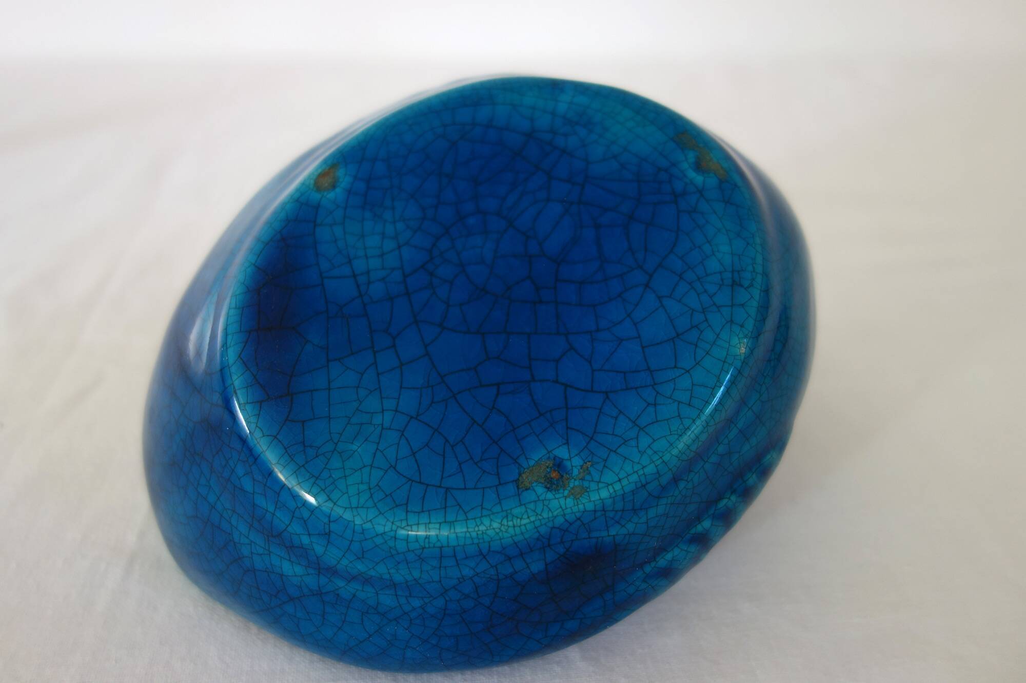 2 blue ceramic duck flower picks