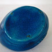 2 blue ceramic duck flower picks