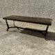 Coffee table with stone top and iron legs