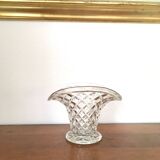 Glass basket vase 50s