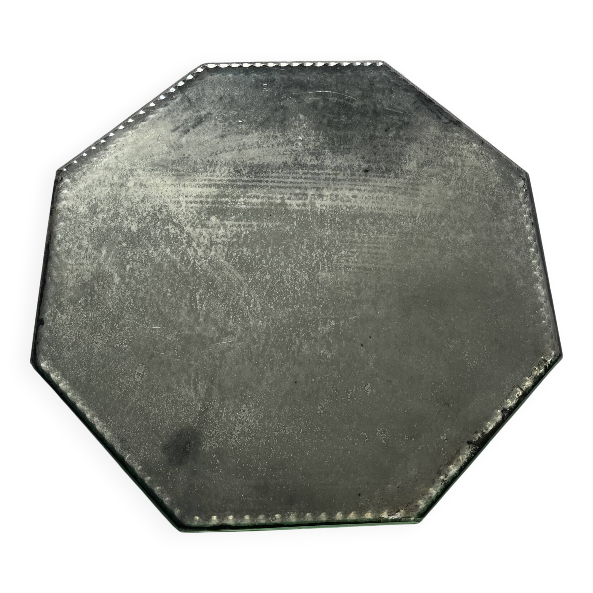 Mirror, antique octagonal tray.