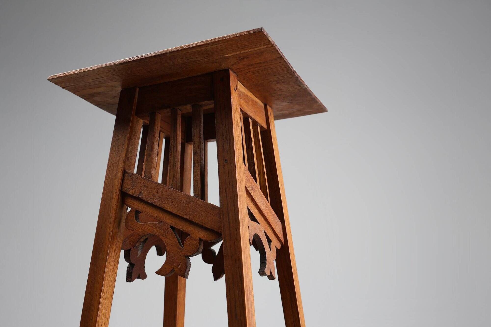 Table console Art Déco française en chêne, années 1920