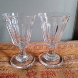 2 WINE GLASSES IN CUT BACCARAT CRYSTAL, 19TH CENTURY PERIOD CIRCA 1850 - 11.4CM