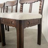 Set of 6 brutalist chairs from the 1940s