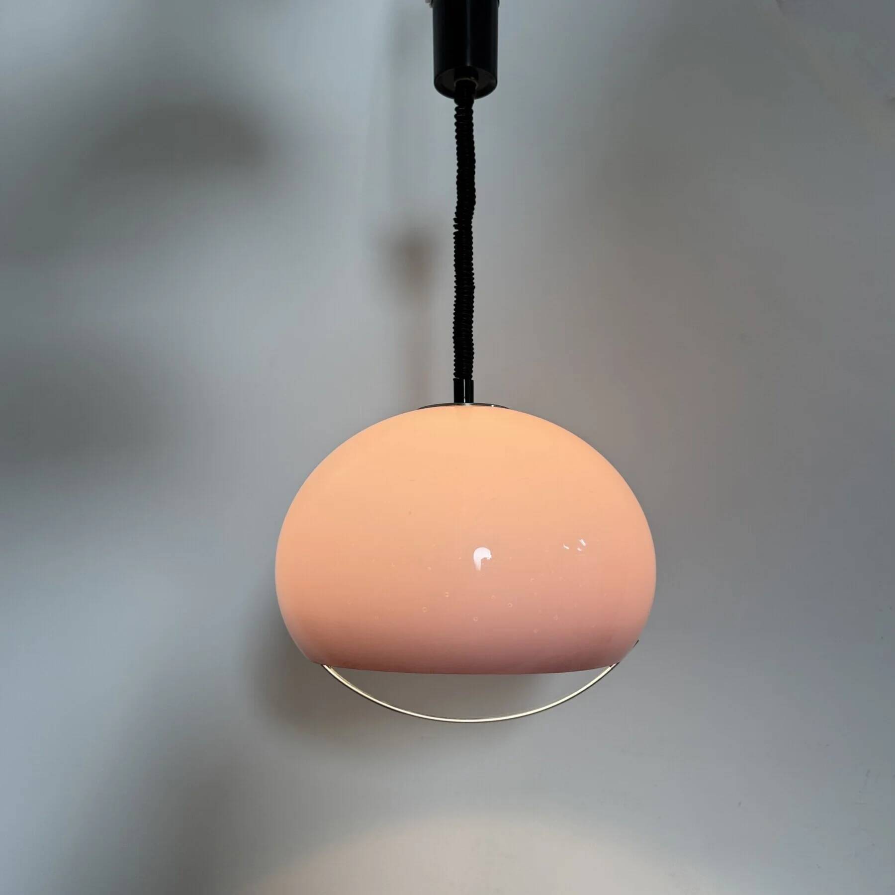 Mid-century purple plastic hanging lamp Harvey Guzzini for Meblo, 1970s