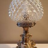 Lampe ananas verre et bronze