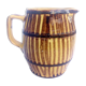 Country pitcher in ceramic yellow & brown stripes