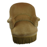 Fauteuil crapaud à franges vert
