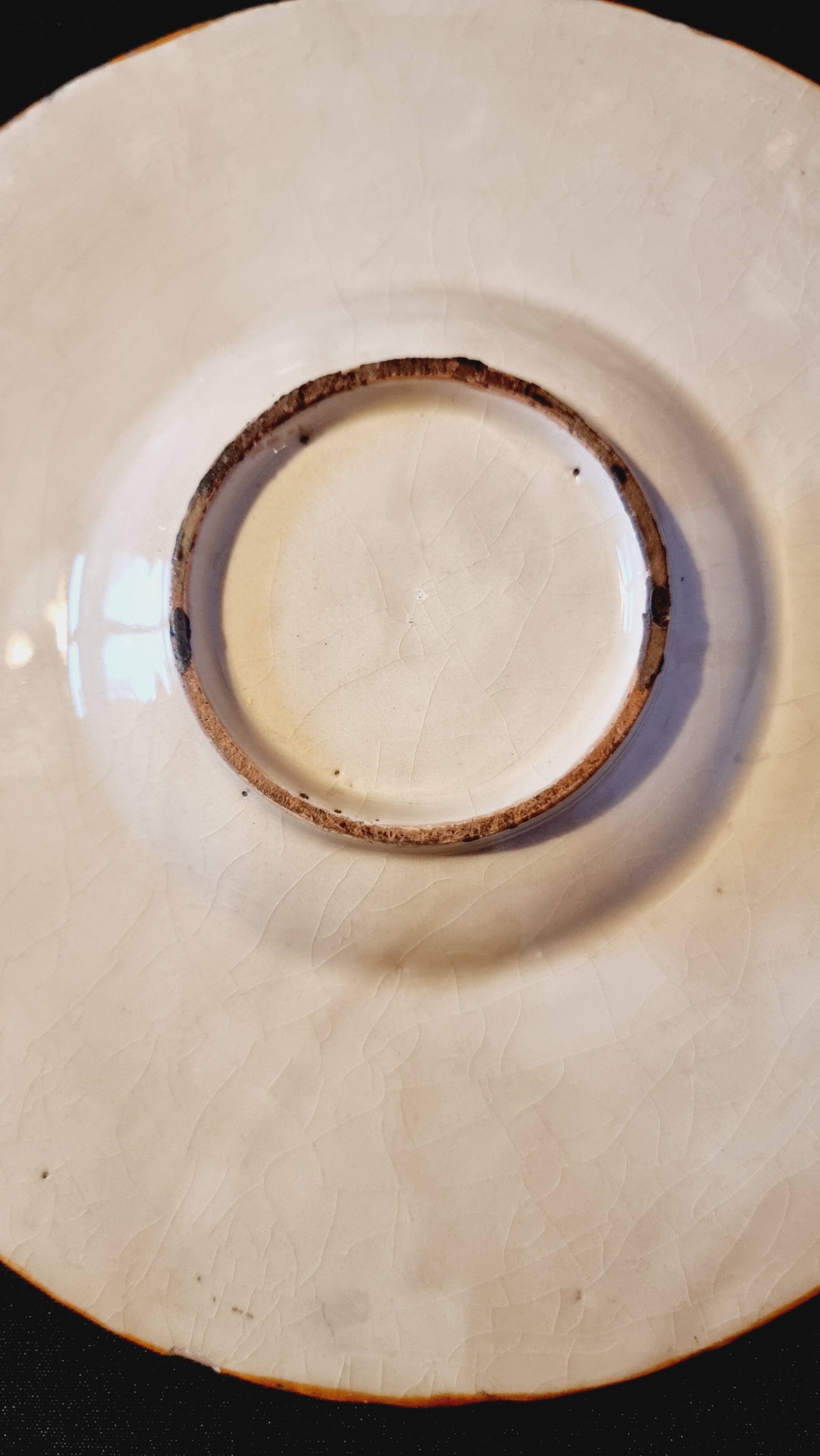 Italian faience plate with a female portrait decoration, Renaissance style.