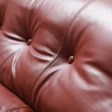 Vintage Soriana set in red leather by Afra e Tobia Scarpa for Cassina Italy