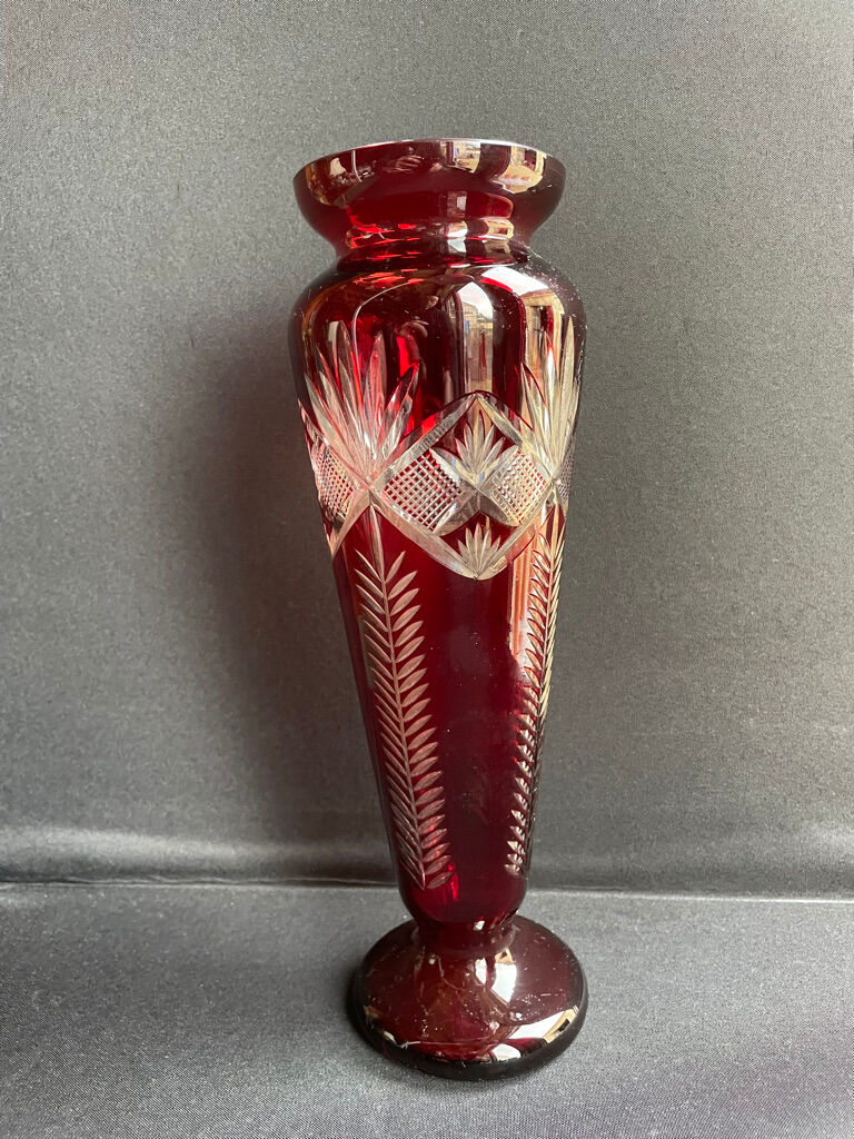 Baluster vase - cut blown crystal