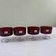 4 coupes en verre rouge
