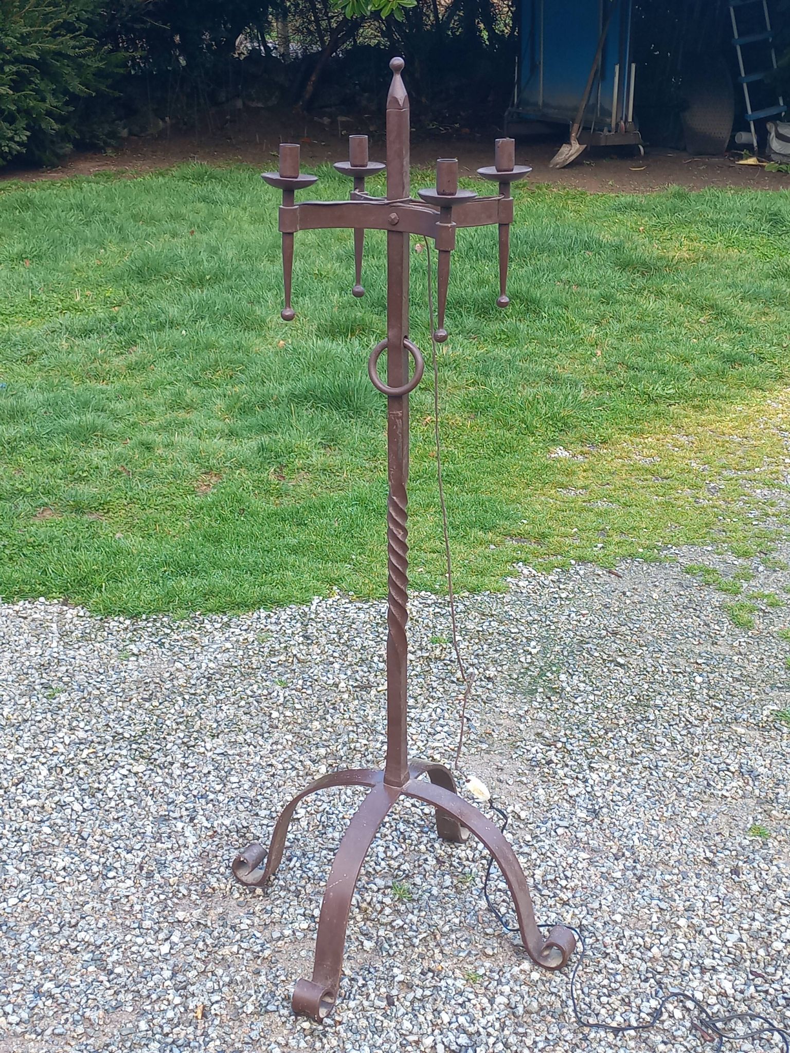 Lampadaire des années 50 en fer forgé