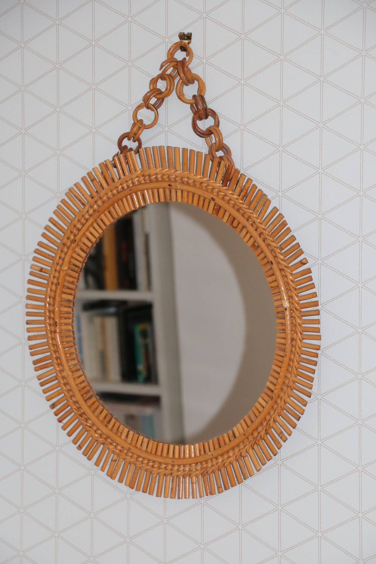 Rattan sun mirror 530mm