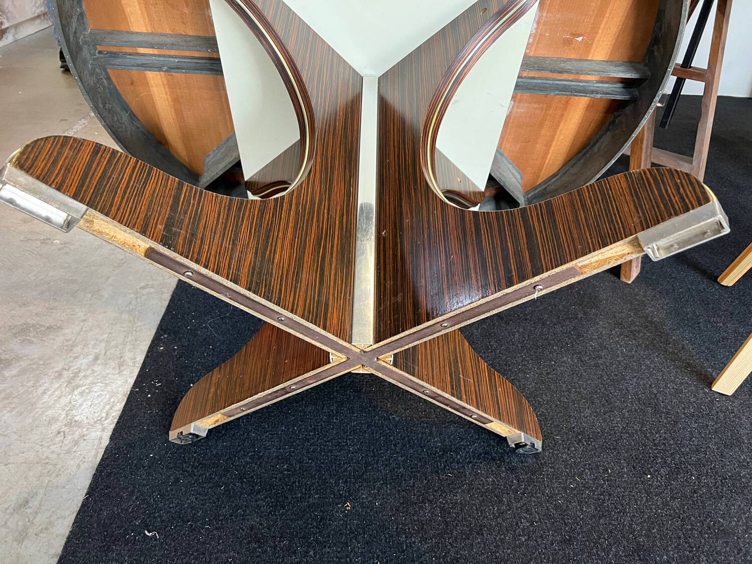 Vintage round table 1 extension rosewood 70's