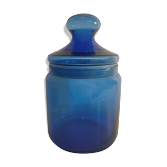 Bonbonnière en verre bleu