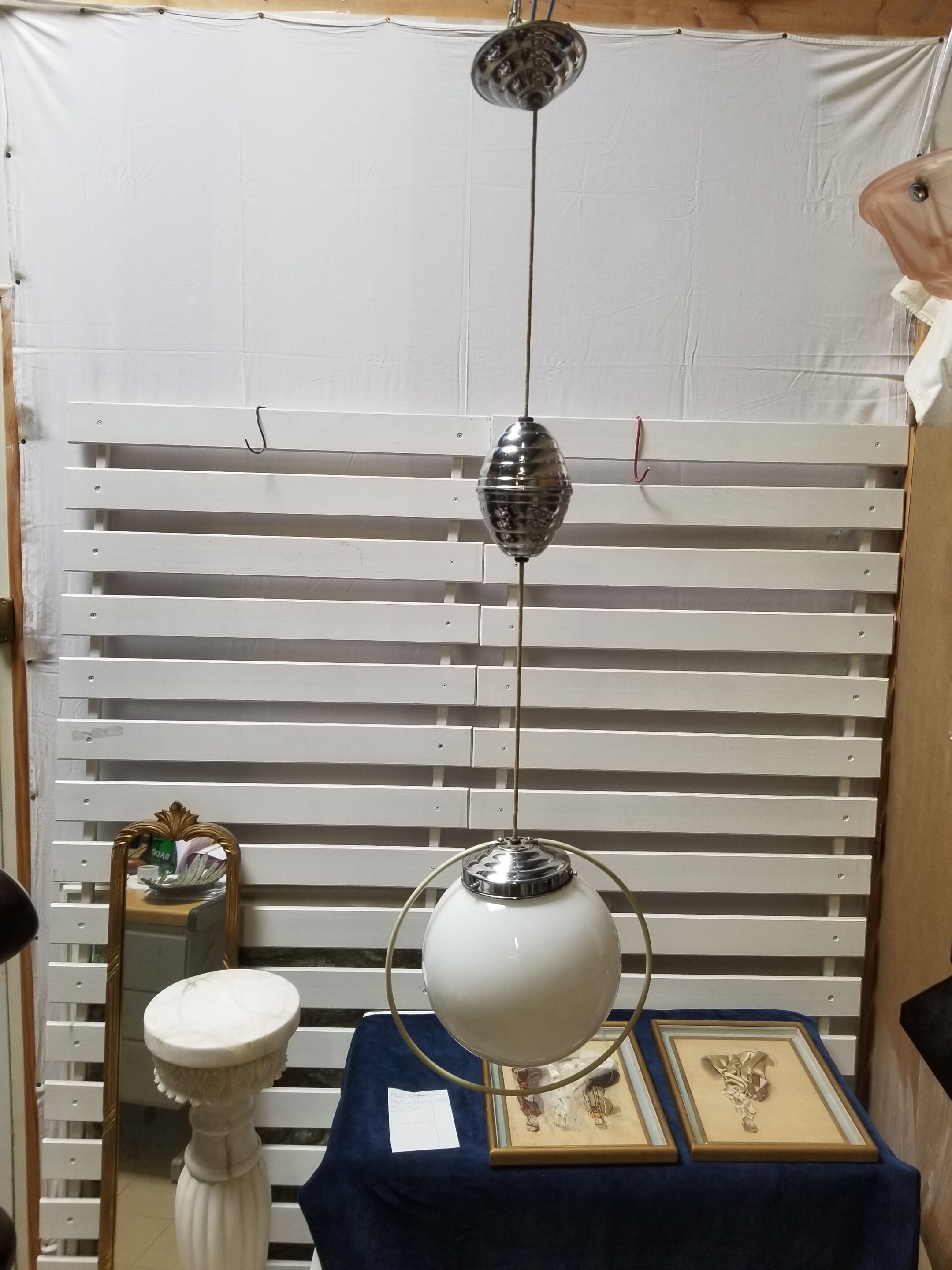 Vintage globe suspension with lower mount - 50s/60s