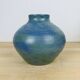 Vase boule céramique bleu