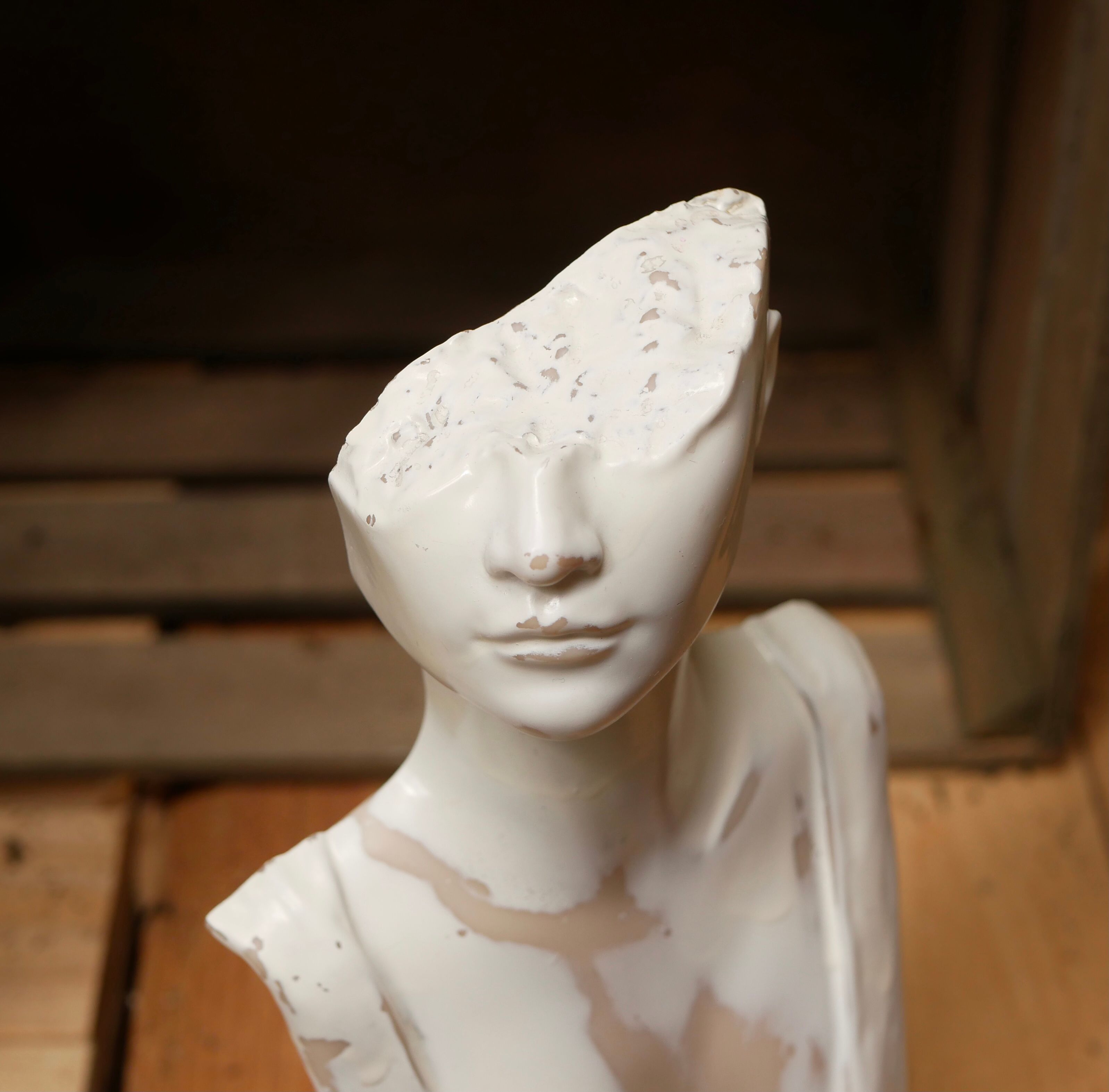 Woman bust in resin