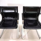 Matteo grassi mg15 cantilever armchairs - black leather