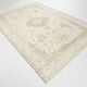 Soft Beige Neutral Vintage Oushak Carpert Rug, 222x330 Cm