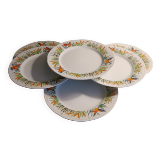 6 thick porcelain flat plates in very good condition.