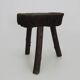 Tripod oak milking stool, Ariège peasant art, France (19th century)