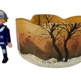 Legras pocket tray signed – enamelled glass Art Nouveau, winter landscape