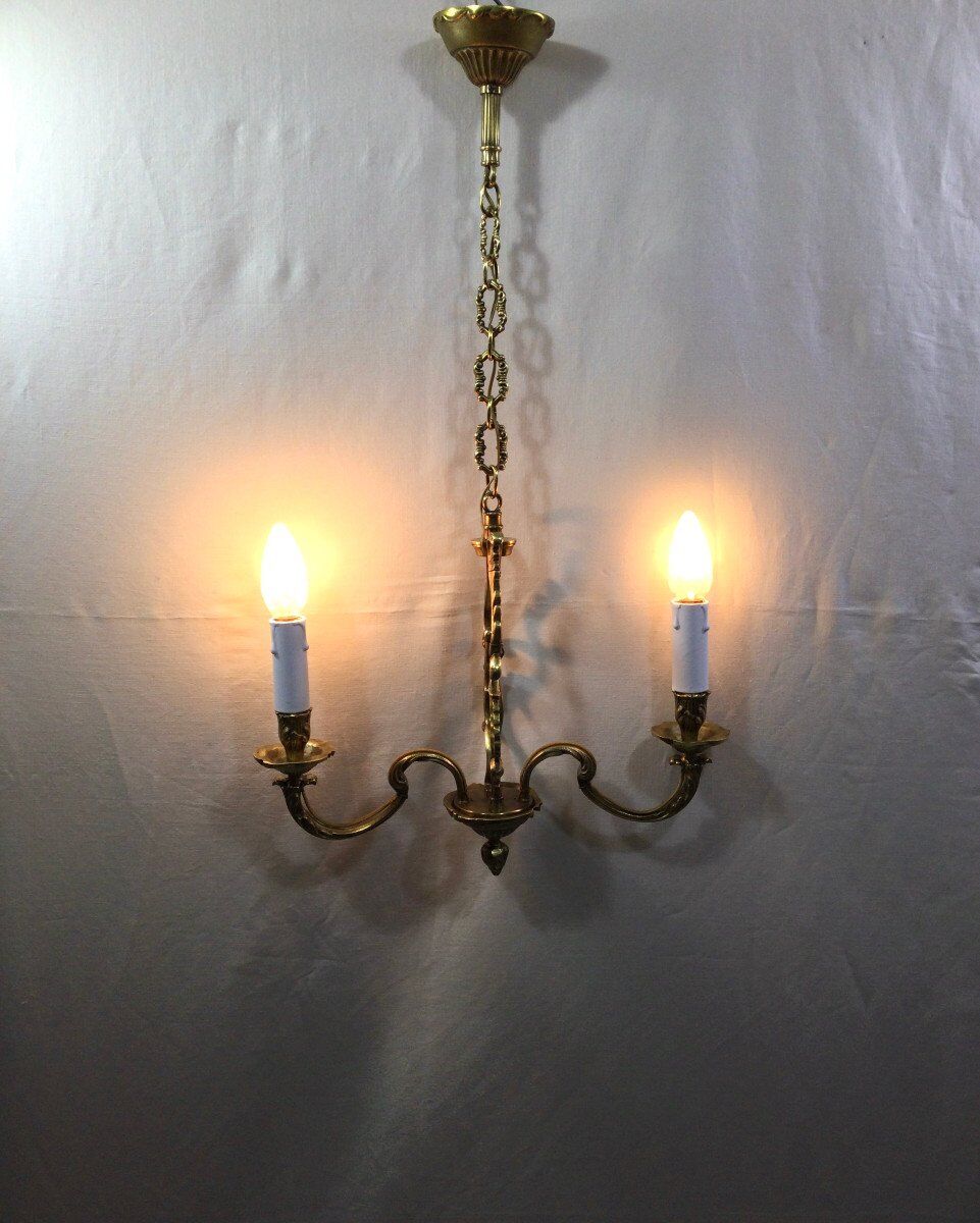 Bronze chandelier with 2 lights